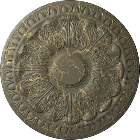 Ekena Millwork Colton Ceiling Medallion (Fits Canopies up to 4 3/4"), 15 3/4"OD x 1 1/2"P, Witch Hazel Crackle CM15CNWHC